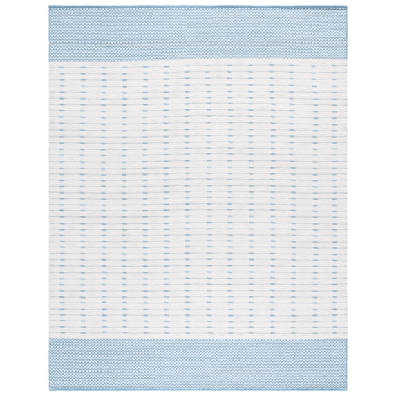 SAFAVIEH Martha Stewart Mindy Geometric Area Rug, Light Blue/Ivory, 9' x 12'