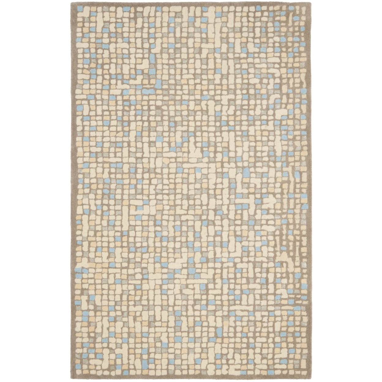 Hickory Beige Tufted Wool Rectangular Area Rug 5' x 8'