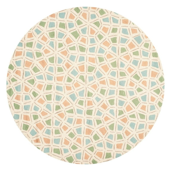 SAFAVIEH Martha Stewart Nanda Geometric Cotton Area Rug, Rhododendron, 5'6" x 8'6"