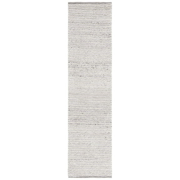 SAFAVIEH Martha Stewart Natura Striped Runner Rug, Ivory/Light Grey, 2'3" x 9'