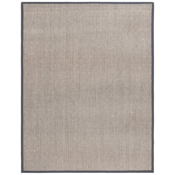 SAFAVIEH Martha Stewart Natural Fiber Bordered Area Rug, Natural/Dark Grey, 4' x 6'