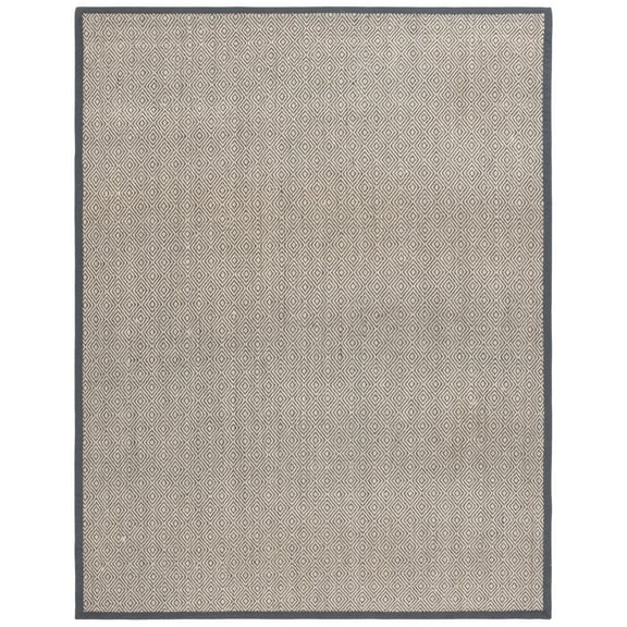 SAFAVIEH Martha Stewart Natural Fiber Bordered Area Rug, Natural/Dark Grey, 5' x 8'
