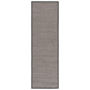 SAFAVIEH Martha Stewart Natural Fiber Cyan Bordered Runner Rug, Natural/Dark Grey, 2'6" x 8'