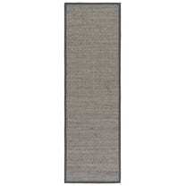 SAFAVIEH Martha Stewart Natural Fiber Cyan Bordered Runner Rug, Natural/Dark Grey, 2'6" x 8'