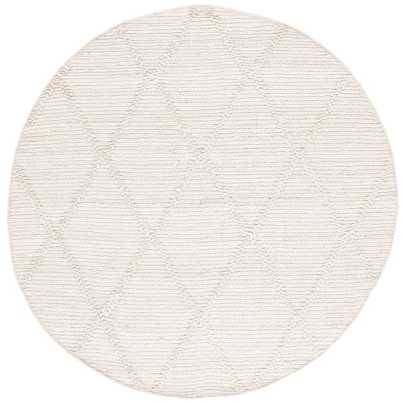 SAFAVIEH Martha Stewart Natural Fiber Diamond Area Rug, Natural, 6' x 6' Round