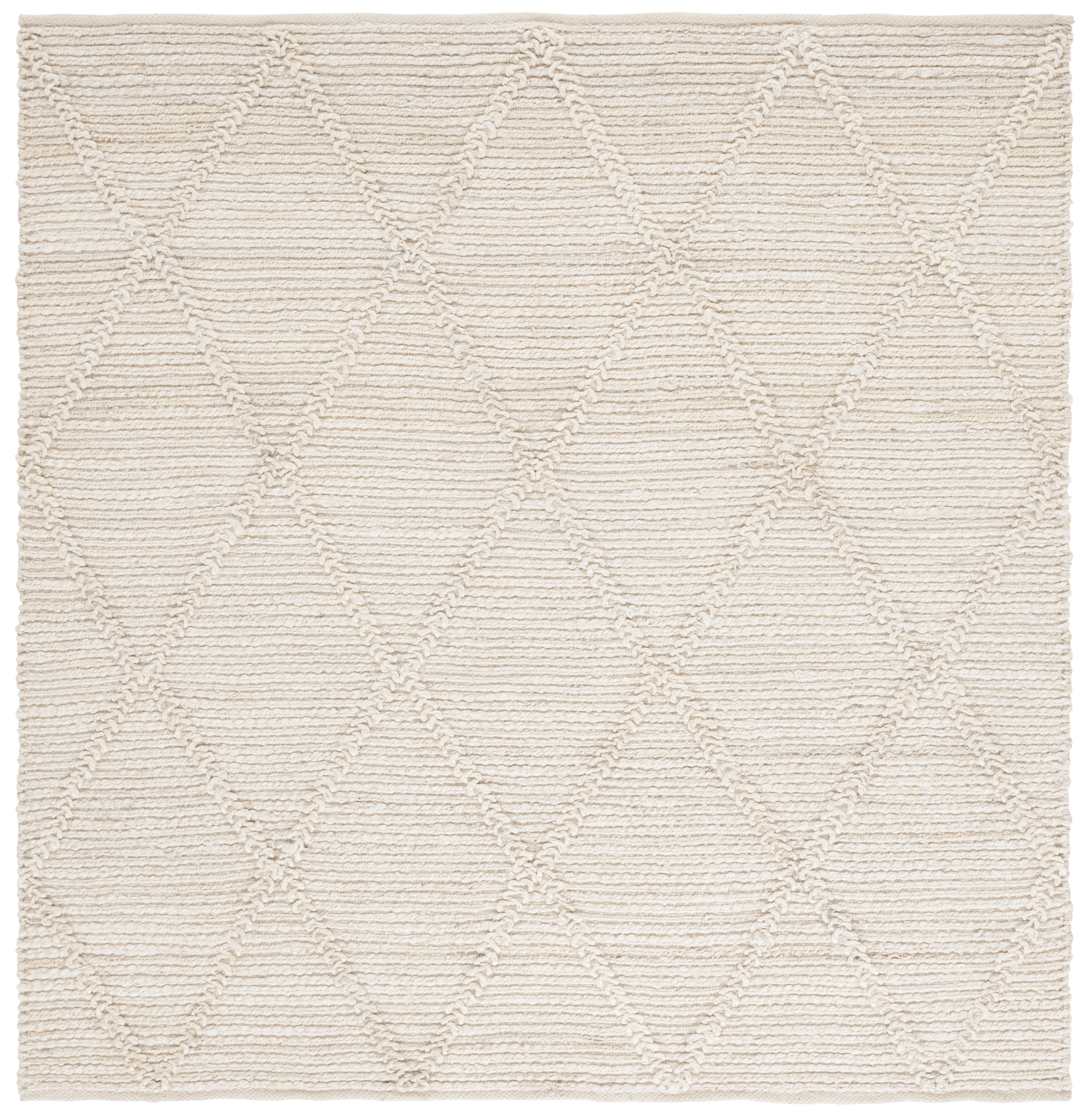 SAFAVIEH Martha Stewart Natural Fiber Georgene Diamond Area Rug, Natural, 6' x 6' Square