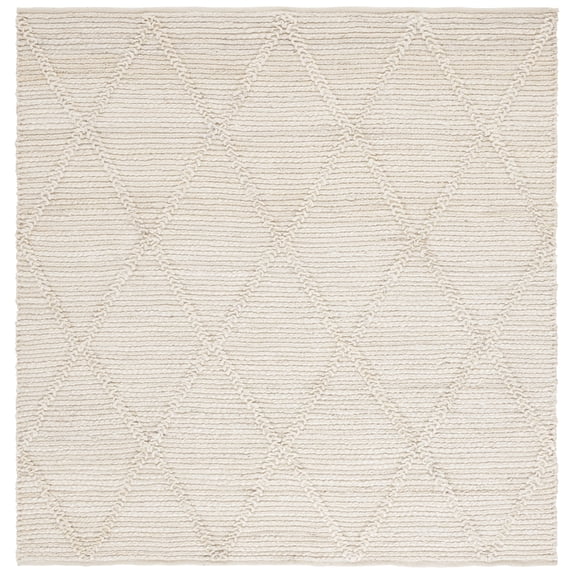 SAFAVIEH Martha Stewart Natural Fiber Georgene Diamond Area Rug, Natural, 6' x 6' Square