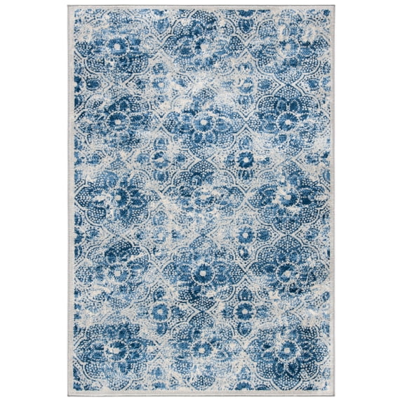 SAFAVIEH Martha Stewart Nazca Floral Area Rug, Cream/Blue, 4' x 6'