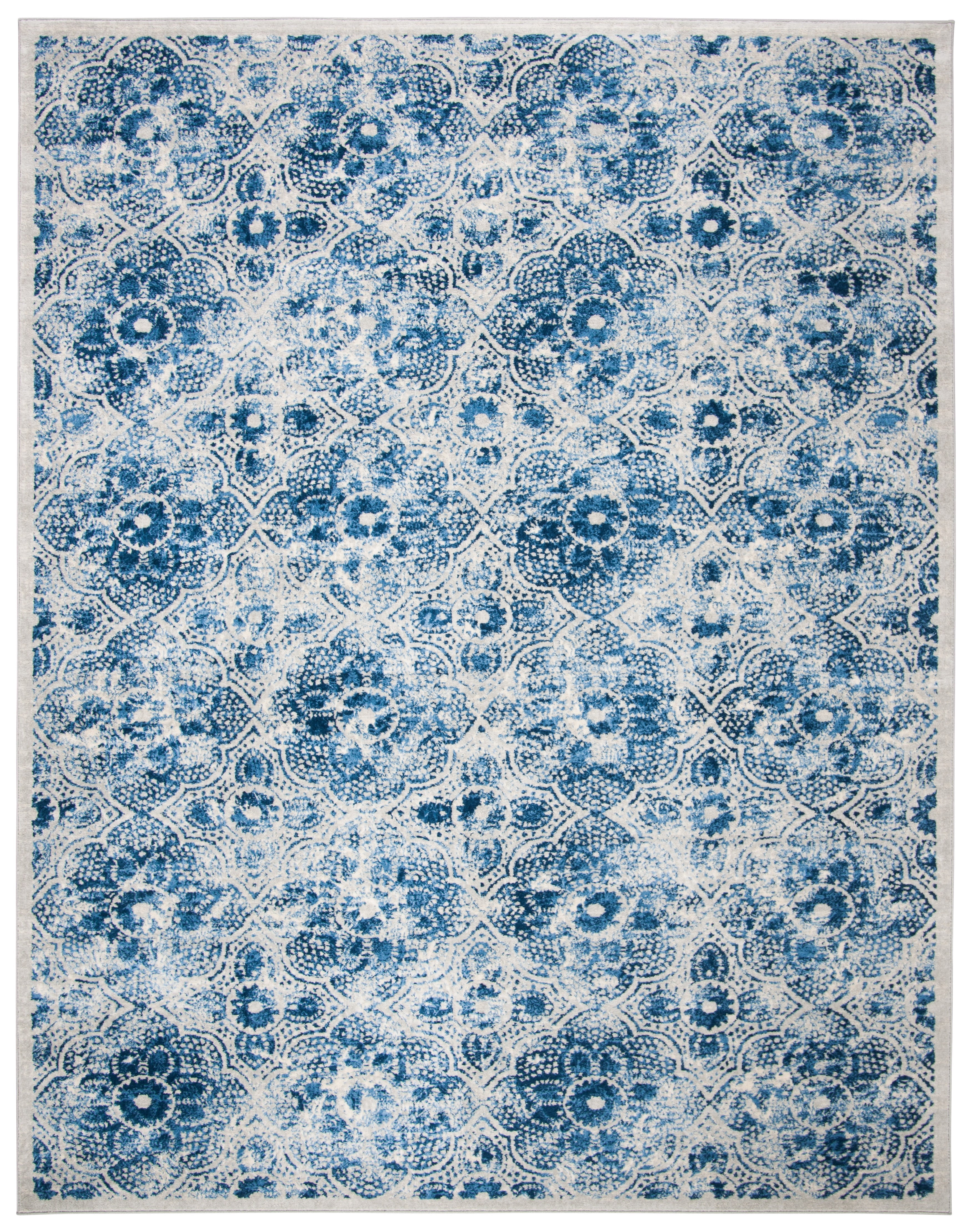 SAFAVIEH Martha Stewart Nazca Floral Area Rug, Cream/Blue, 9' x 12'