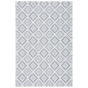 SAFAVIEH Martha Stewart Joleen Geometric Machine Washable Indoor/Outdoor Area Rug, Ivory/Grey, 5'5" x 7'7"