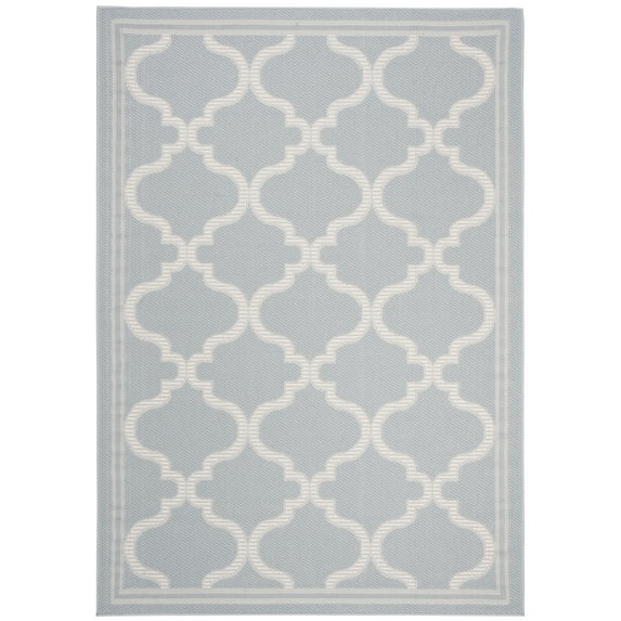 SAFAVIEH Martha Stewart Outdoor Ashen Geometric Machine Washable Indoor/Outdoor Area Rug, Aqua/Cream, 4' x 6'