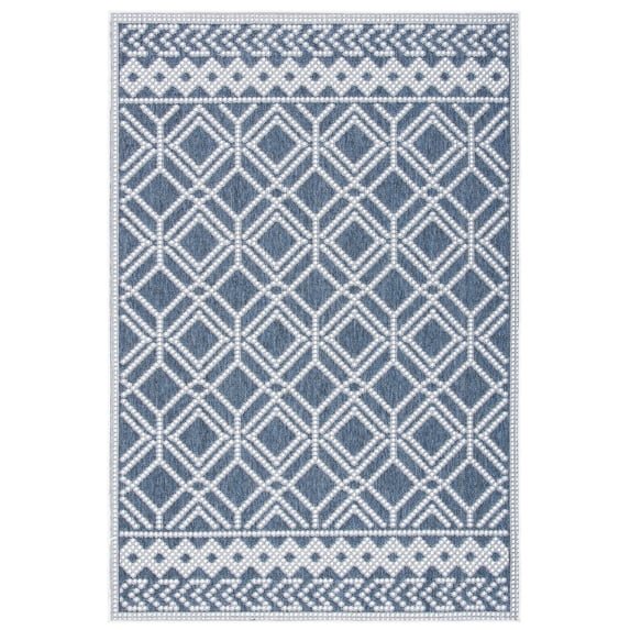 SAFAVIEH Martha Stewart Stacy Southwestern Machine Washable Indoor/Outdoor Area Rug, Grey/Ivory, 6'7" x 8'7"