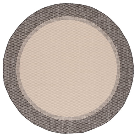 Safavieh Martha Stewart Outdoor Fion Bordered Machine Washable Indoor/Outdoor Area Rug, Camel/Brown, 6'7" x 6'7" Round
