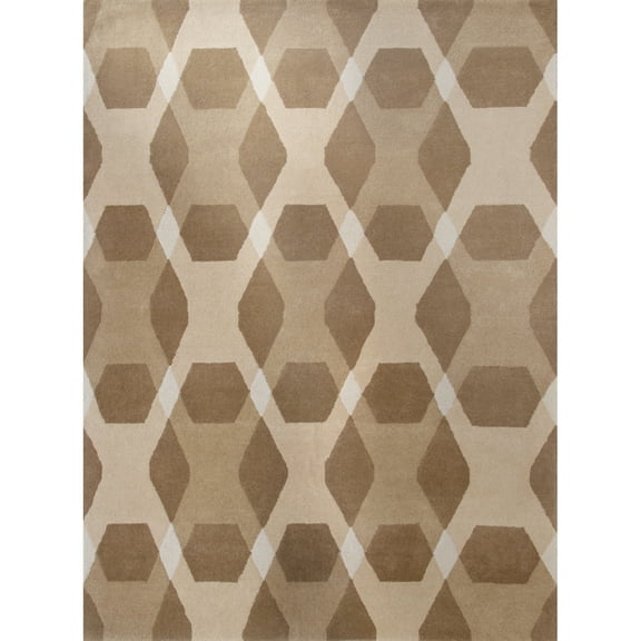 SAFAVIEH Martha Stewart Overlapping Diamonds Geometric Wool Area Rug, Beige/Multi, 8'x10'