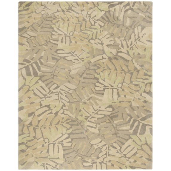 SAFAVIEH Martha Stewart Palm Leaf Abstract Wool Area Rug, Oolong Tea, 9' x 12'