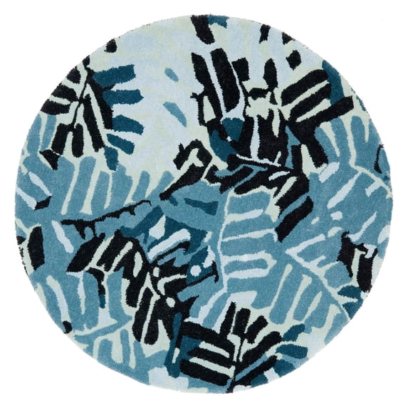 SAFAVIEH Martha Stewart Palm Leaf Abstract Wool Area Rug, Wrought/Iron, 4' x 6'