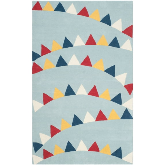 SAFAVIEH Martha Stewart Party Time Geometric Triangles Wool Area Rug, Sunken Pool, 4' x 6'