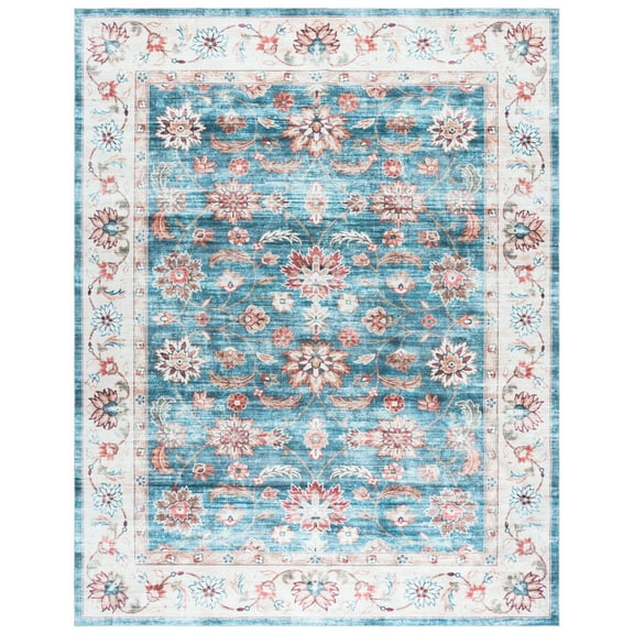 SAFAVIEH Martha Stewart Petrina Floral Machine Washable Area Rug, Green/Beige, 8' x 10'