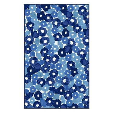 SAFAVIEH Martha Stewart Poppy Field Floral Area Rug, Azurite Blue, 5' x 8'