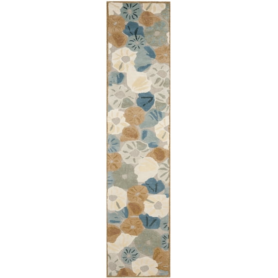SAFAVIEH Martha Stewart Poppy Field Floral Runner Rug, Cornucopia Beige, 2'3" x 10'