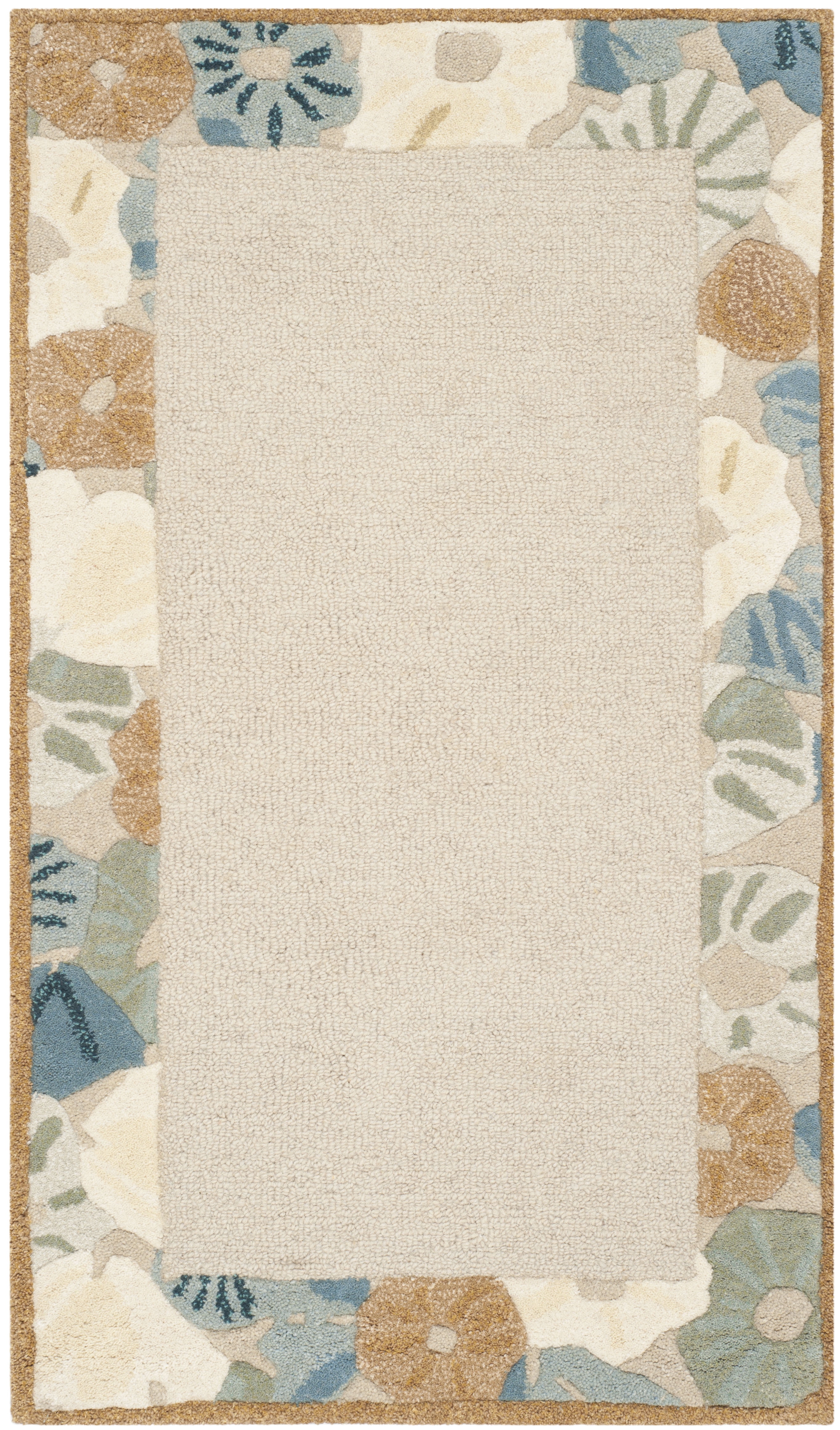SAFAVIEH Martha Stewart Poppy Floral Border Area Rug, Cornucopia Beige, 2'6" x 4'3"
