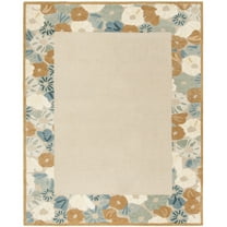 SAFAVIEH Martha Stewart Poppy Floral Border Area Rug, Cornucopia Beige, 5' x 8'
