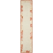 SAFAVIEH Martha Stewart Poppy Floral Border Runner Rug, Cayenne Red, 2'3" x 10'