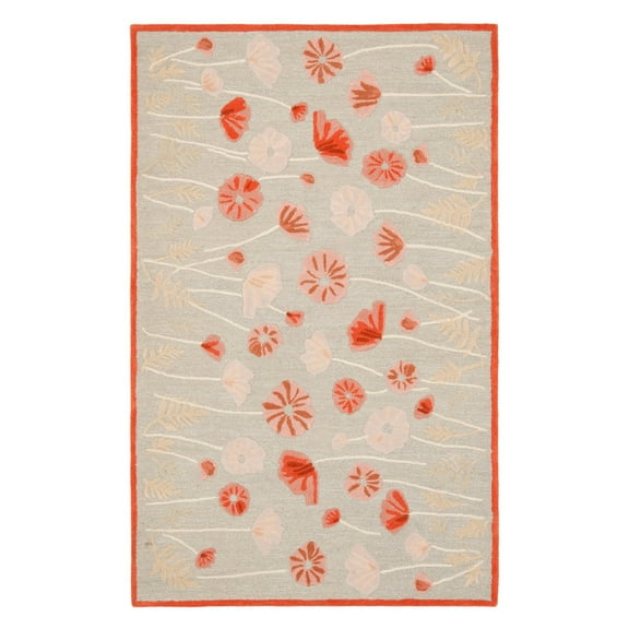 SAFAVIEH Martha Stewart Poppy Glossary Floral Area Rug, Cayenne Red, 8' x 10'