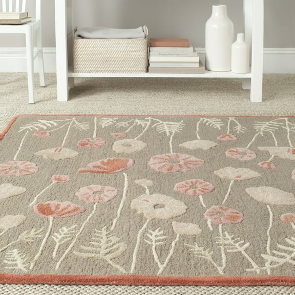 SAFAVIEH Martha Stewart Poppy Glossary Floral Area Rug, Cayenne Red, 9'6" x 13'6"