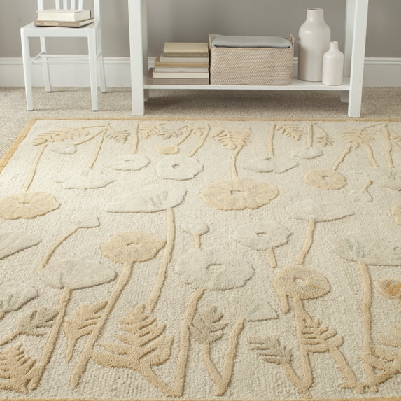 SAFAVIEH Martha Stewart Poppy Glossary Floral Area Rug, Nutshell/Brown, 8' x 10'