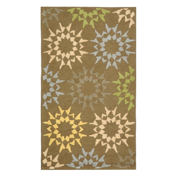SAFAVIEH Martha Stewart Quilt Pebble Geometric Cotton Area Rug, Opal/Grey, 7'9" x 9'9"