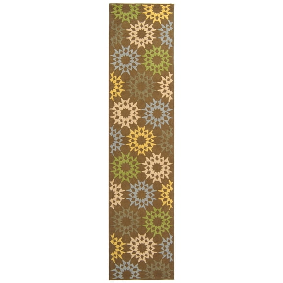 SAFAVIEH Martha Stewart Quilt Pebble Geometric Cotton Runner Rug, Opal/Grey, 2'3" x 10'