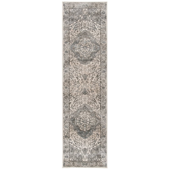 SAFAVIEH Martha Stewart Rancher Oregon Runner Rug, Ivory/Grey, 2'2" x 8'