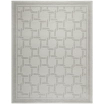 SAFAVIEH Martha Stewart Resort Weave Geometric Wool Area Rug, Driftwood/Grey, 5' x 8'
