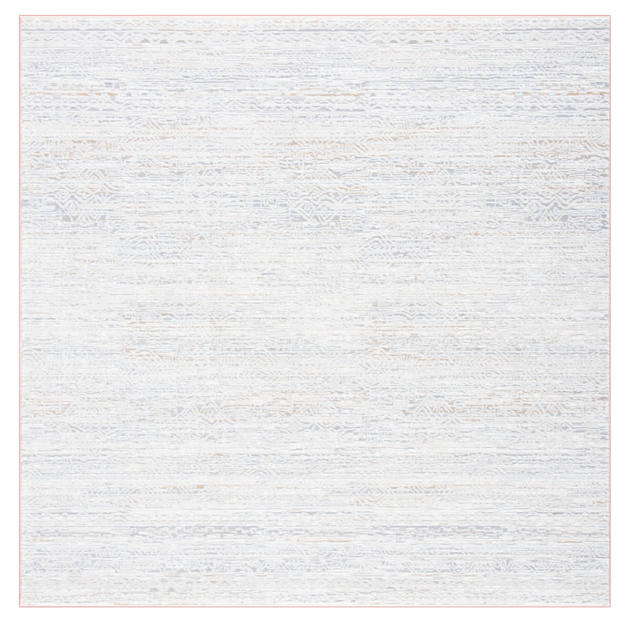 Ivory and Beige Hand-Knotted Square Wool Area Rug