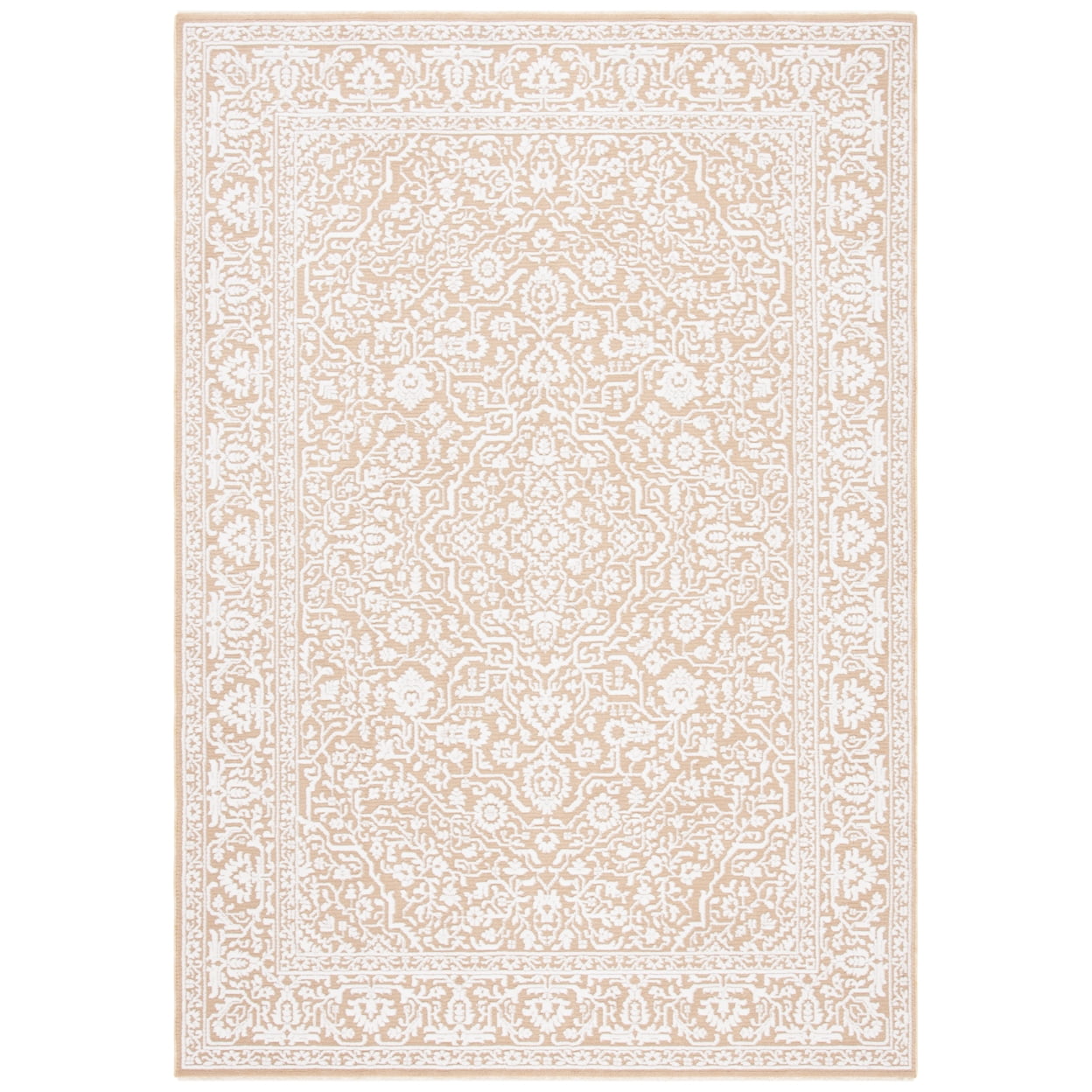 Handmade Ivory Rectangular Wool and Synthetic 4' x 6' Area Rug