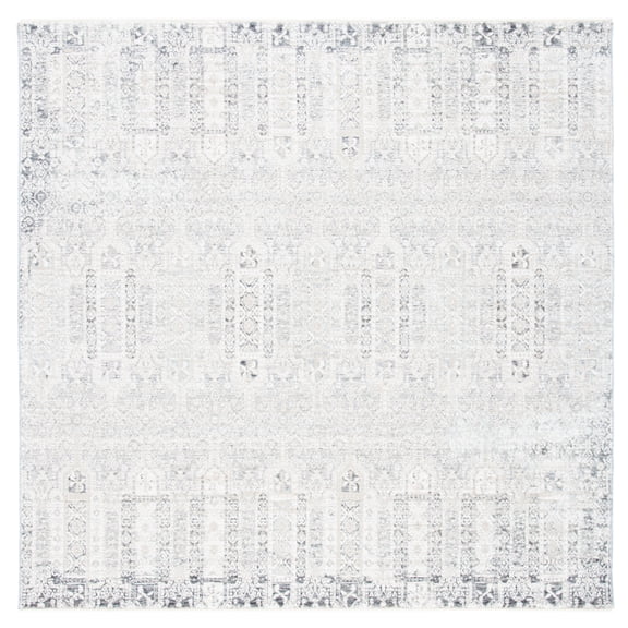 SAFAVIEH Martha Stewart Sabrina Penelope Distressed Area Rug, Grey/Grey, 6'7" x 6'7" Square