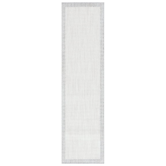 SAFAVIEH Martha Stewart Serenity Bordered Runner Rug, Ivory/Grey, 2'2" x 8'