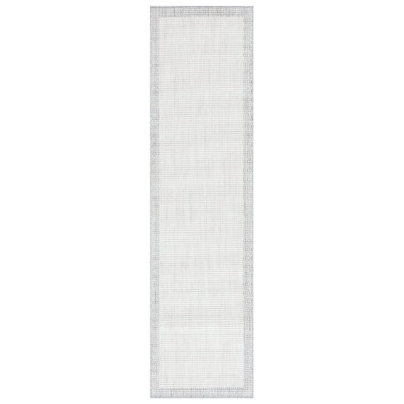 SAFAVIEH Martha Stewart Serenity Bordered Runner Rug, Ivory/Grey, 2'2" x 8'