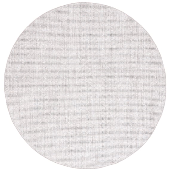 SAFAVIEH Martha Stewart Serenity Dusko Solid Area Rug, Beige/Grey, 6'7" x 6'7" Round