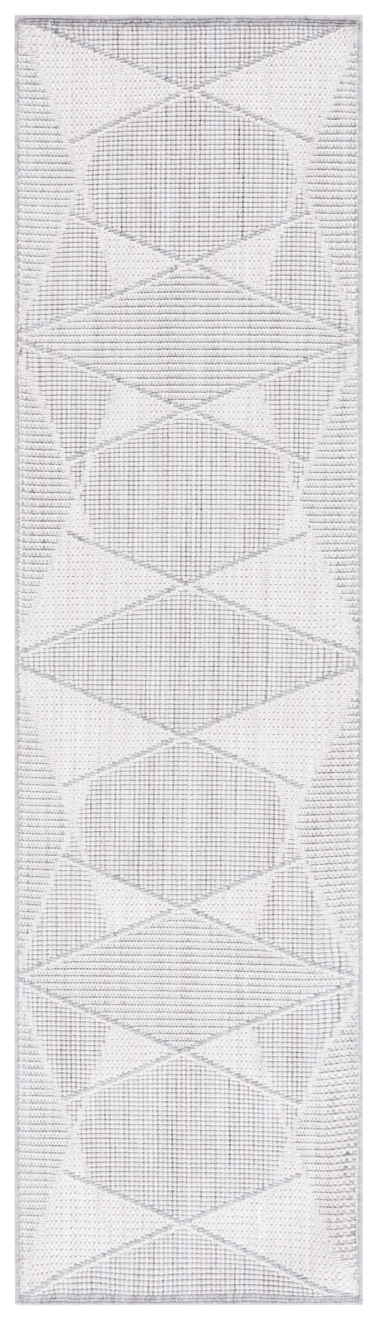 Gray Geometric GREENGUARD Certified Wool Runner Rug