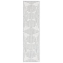 SAFAVIEH Martha Stewart Serenity Geometric Runner Rug, Grey/Ivory, 2'2" x 8'