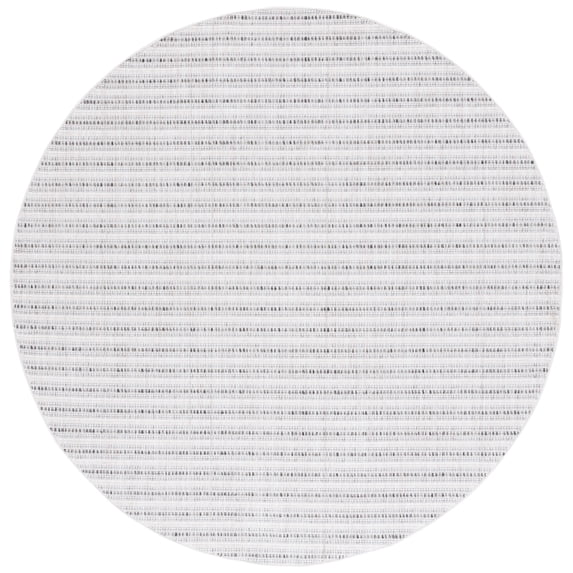 SAFAVIEH Martha Stewart Serenity Idella Striped Area Rug, Ivory/Charcoal, 6'7" x 6'7" Round