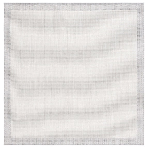 SAFAVIEH Martha Stewart Serenity Olgica Bordered Area Rug, Ivory/Grey, 6'7" x 6'7" Square
