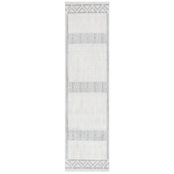SAFAVIEH Martha Stewart Serenity Striped Runner Rug, Ivory/Grey, 2'2" x 8'