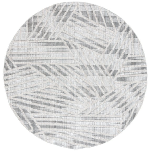 SAFAVIEH Martha Stewart Serenity Tamara Geometric Area Rug, Grey/Ivory, 6'7" x 6'7" Round