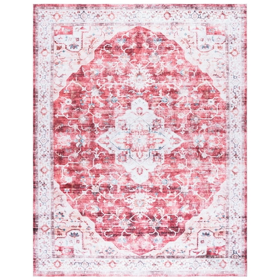 SAFAVIEH Martha Stewart Seth Medallion Machine Washable Area Rug, Rust/Gold, 1'9" x 2'3"