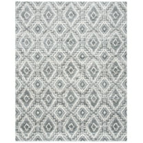 SAFAVIEH Martha Stewart Lucia Clifton Diamond Shag Area Rug, Dark Grey/Light Grey, 8' x 10'
