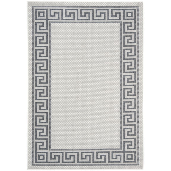 SAFAVIEH Martha Stewart Sini Indoor Bordered Indoor/Outdoor Area Rug, Silver/Grey, 5'5" x 7'7"