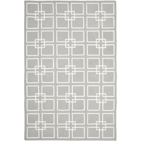 SAFAVIEH Martha Stewart Square Dance Geometric Area Rug, Cement Grey, 5' x 8'